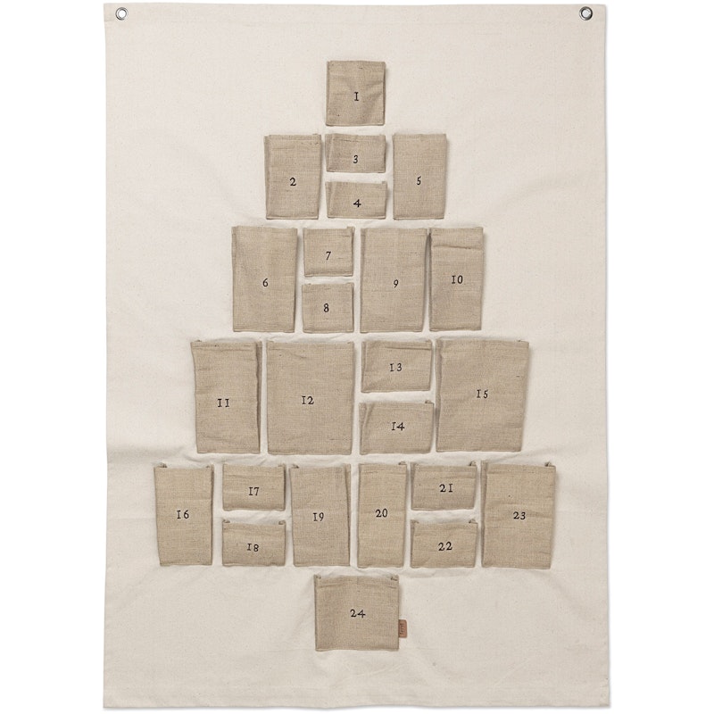 Pine Advent Calendar Natural, 90x125 cm