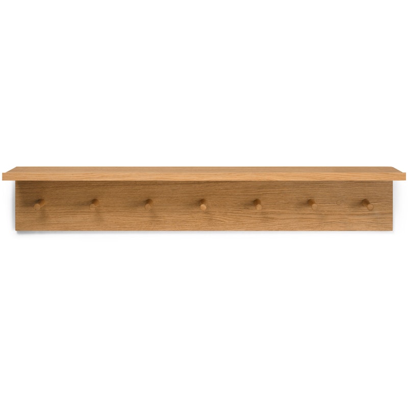 Place Shelf With Hook Strip 105 cm, Oak