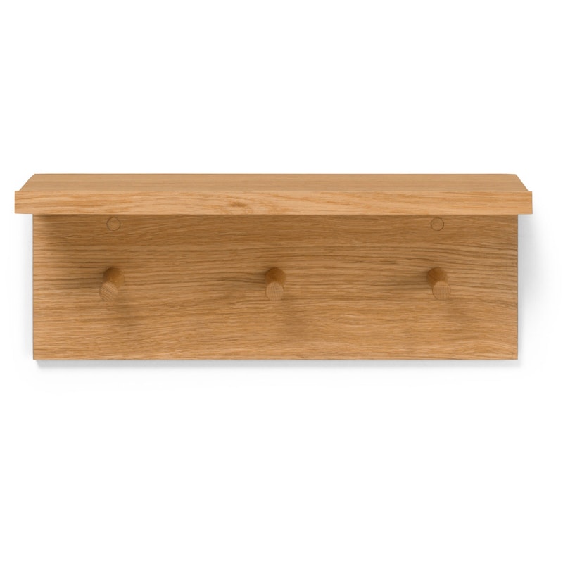 Place Shelf With Hook Strip 45 cm, Oak