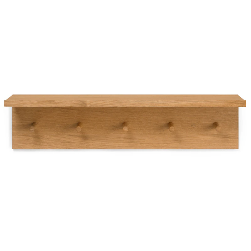 Place Shelf With Hook Strip 75 cm, Oak