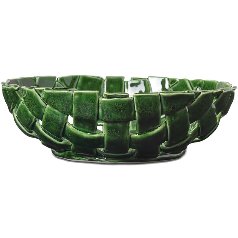 Plait Bowl Ø30 cm, Emerald Green