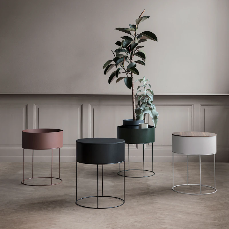 Plant Box Round, Black from Ferm Living | RoyalDesign.co.uk