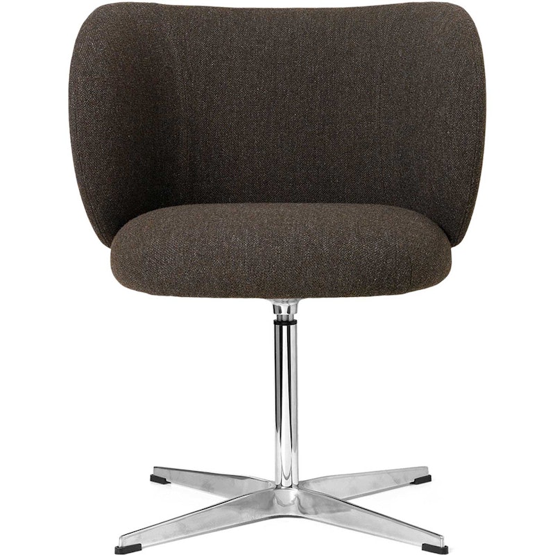 Rico Dining Swivel Bouclé Dining Chair, Dark Grey Melange