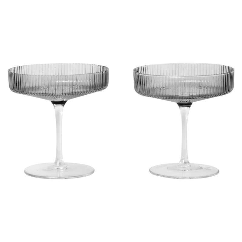 Ripple Champagne Coupe 2-pack, Smoked Grey