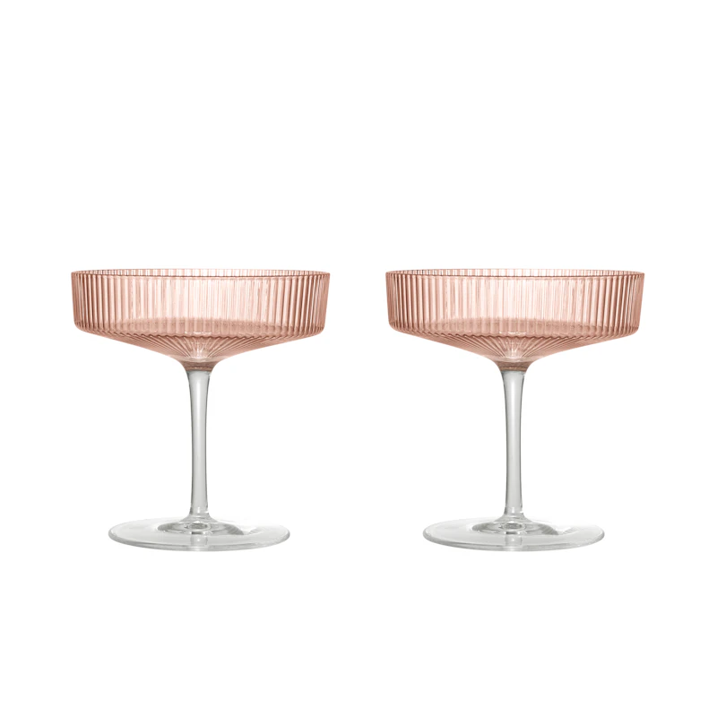 Ripple Champagne Coupe 2-pack, Blush