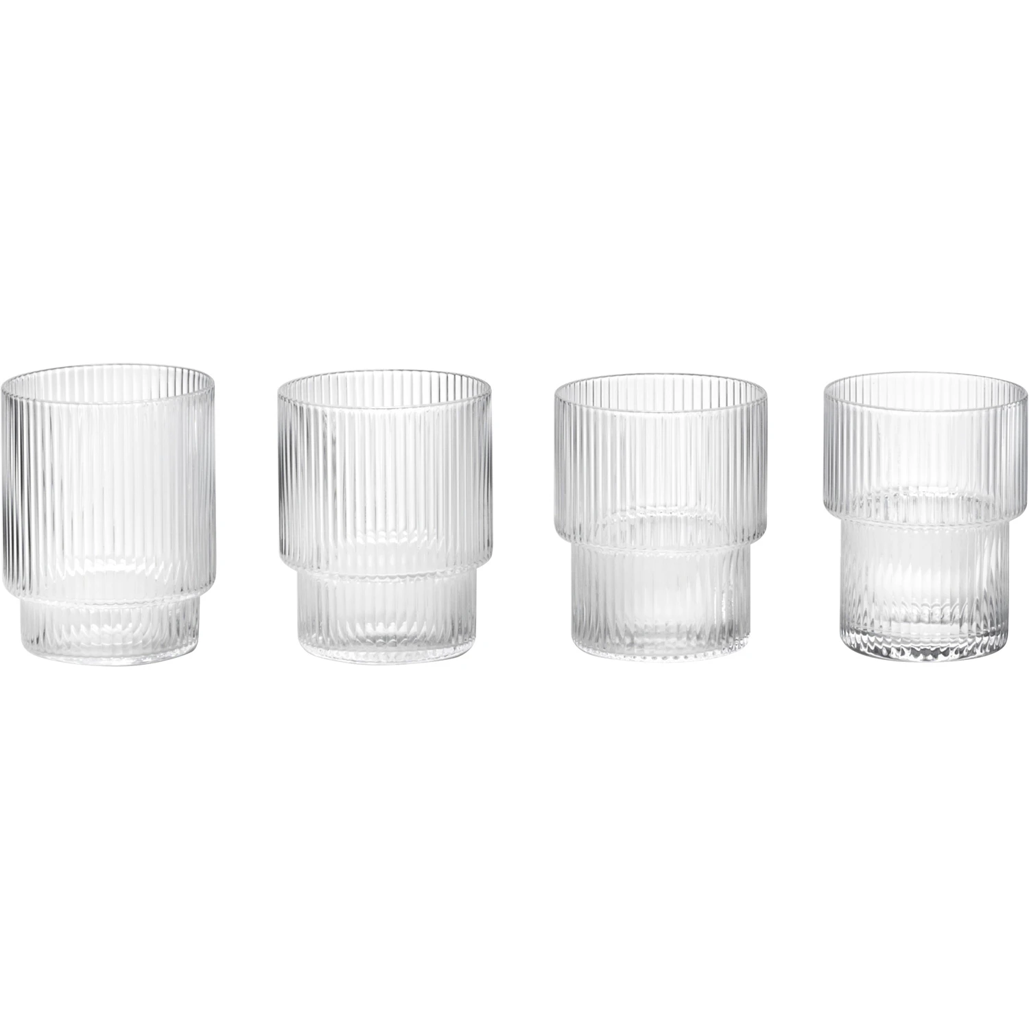 Ripple Glass 4-pack 6 cl, Clear from Ferm Living | RoyalDesign.co.uk
