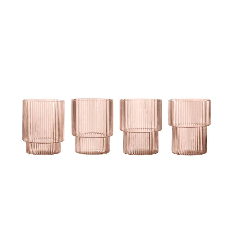 Ripple Glass 4-pack, Blush