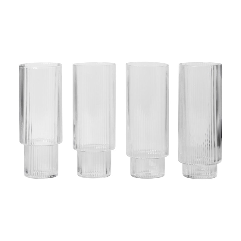 Ripple Longdrink Glass 4-pack, Clear