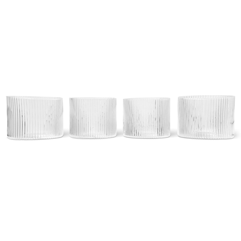 Ripple Low Drinking Glasses 4-pack, Clear