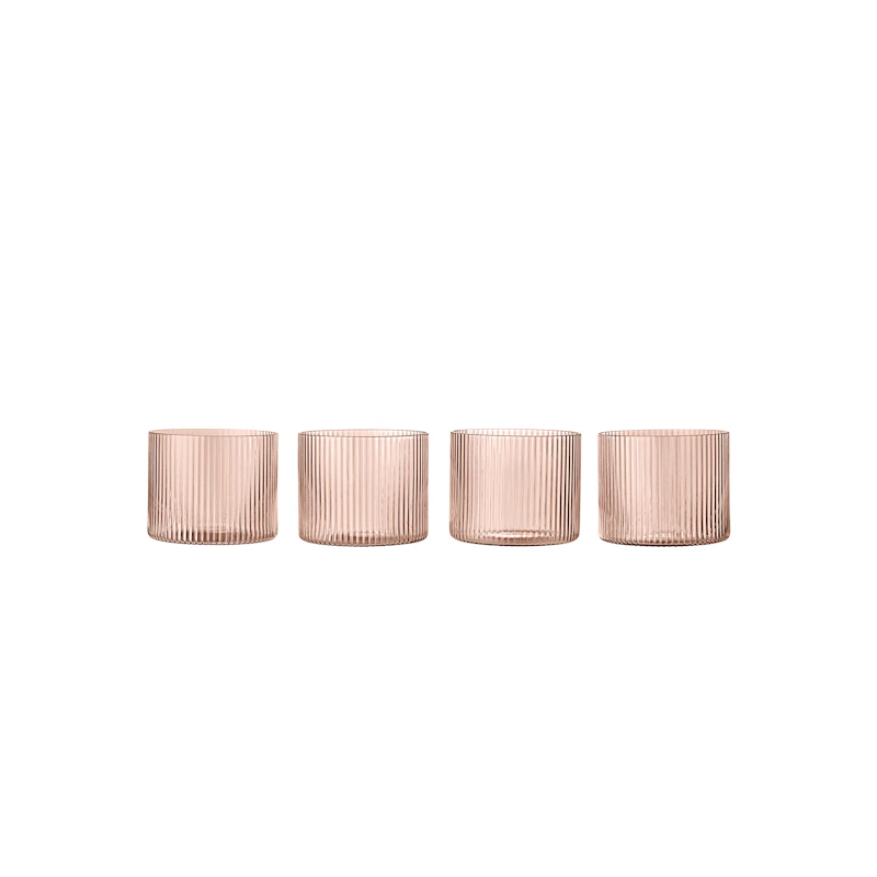Ripple Glass Low 4-pack, Blush