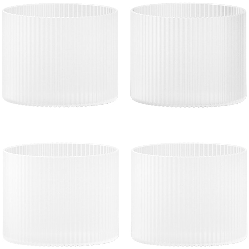 Ripple Low Drinking Glasses 4-pack, Frosted