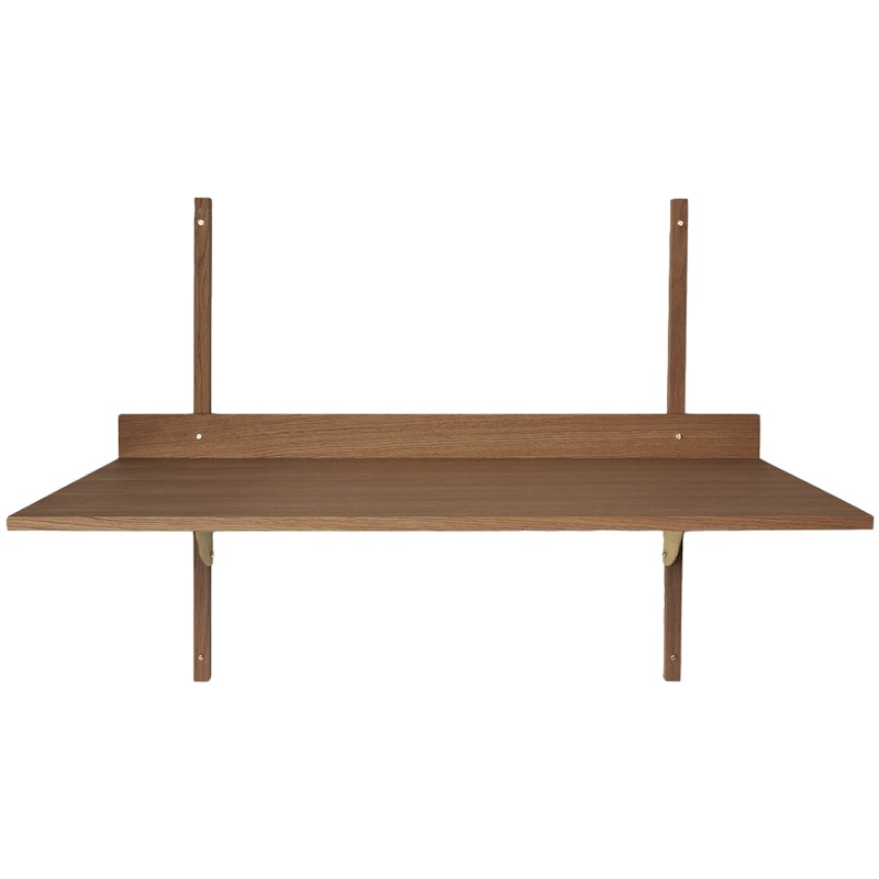 Sector Desk 87x45 cm, Smoked Oak/Brass