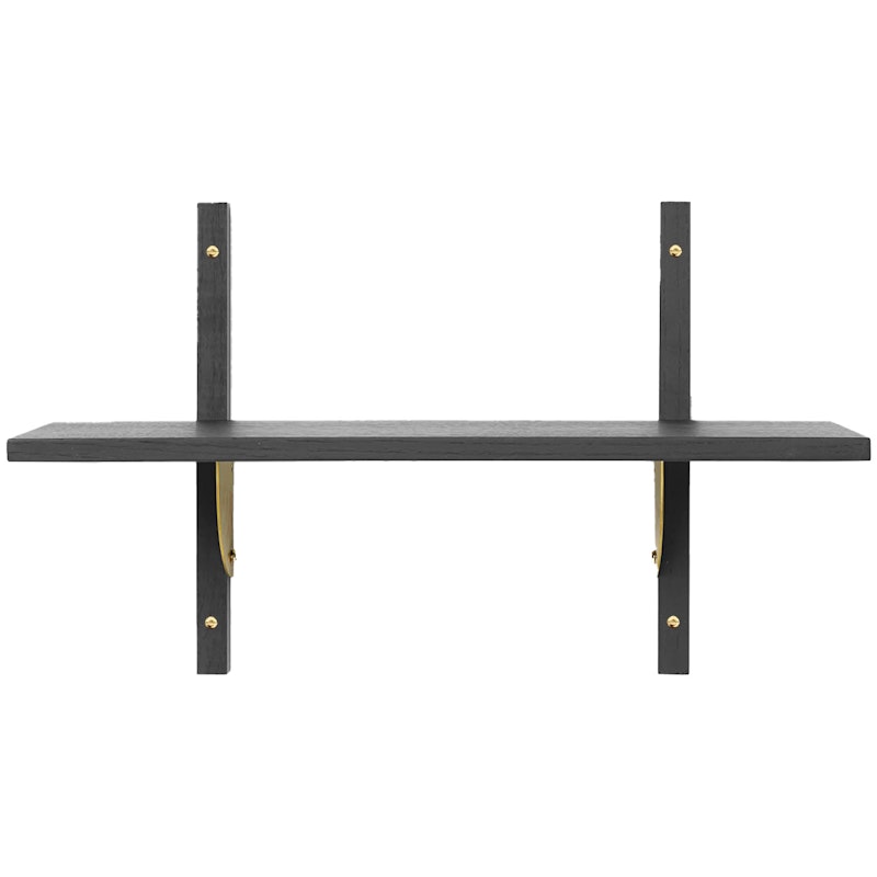 Sector Single Narrow Shelf 34x54 cm, Black Ash/Brass