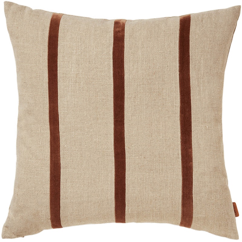 Senti Stripe Cushion Cover 50x50 cm, Carob Brown