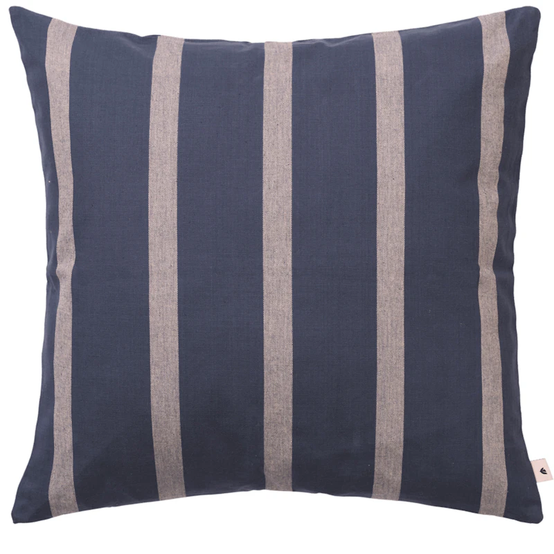 Strand Outdoor Cushion Cover 50x50 cm, Parchment / Indigo Blue