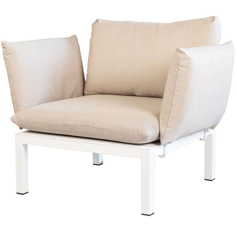 Domino Armchair, Beige/White