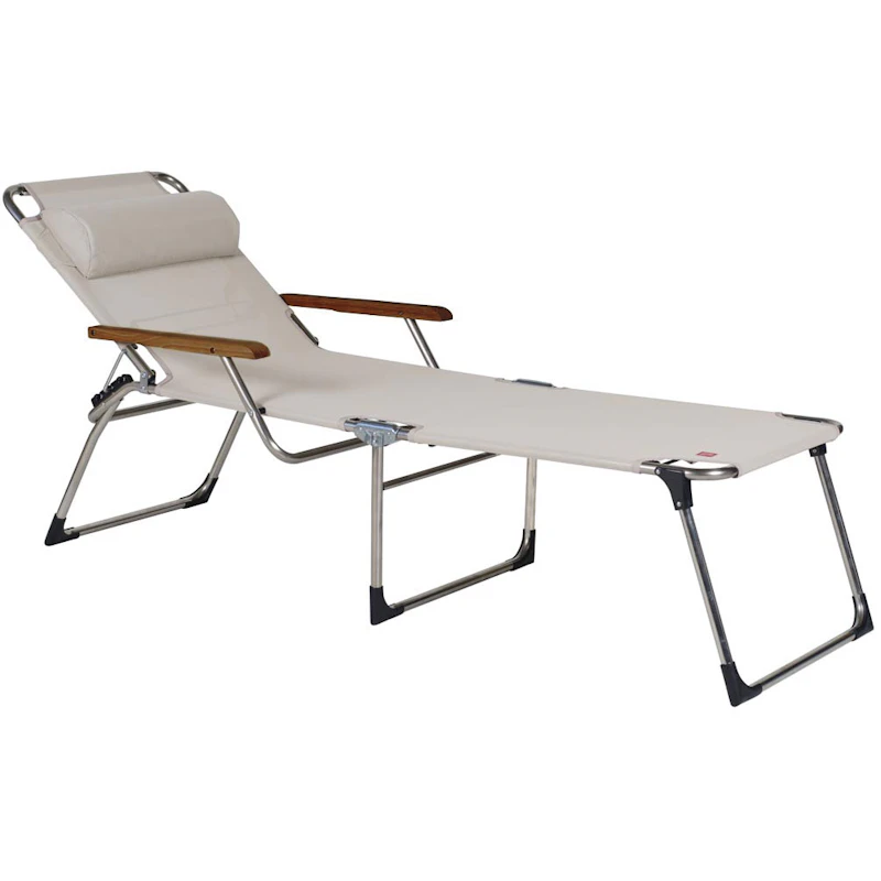 Amigo Sunbed With Armrests, Beige