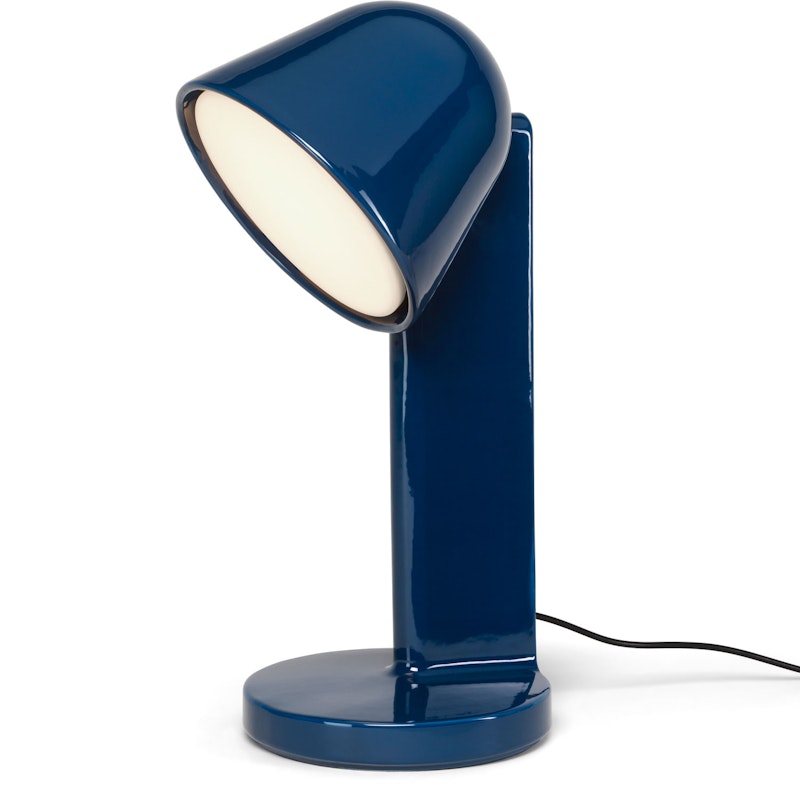 Céramique Down Table Lamp, Navy Blue