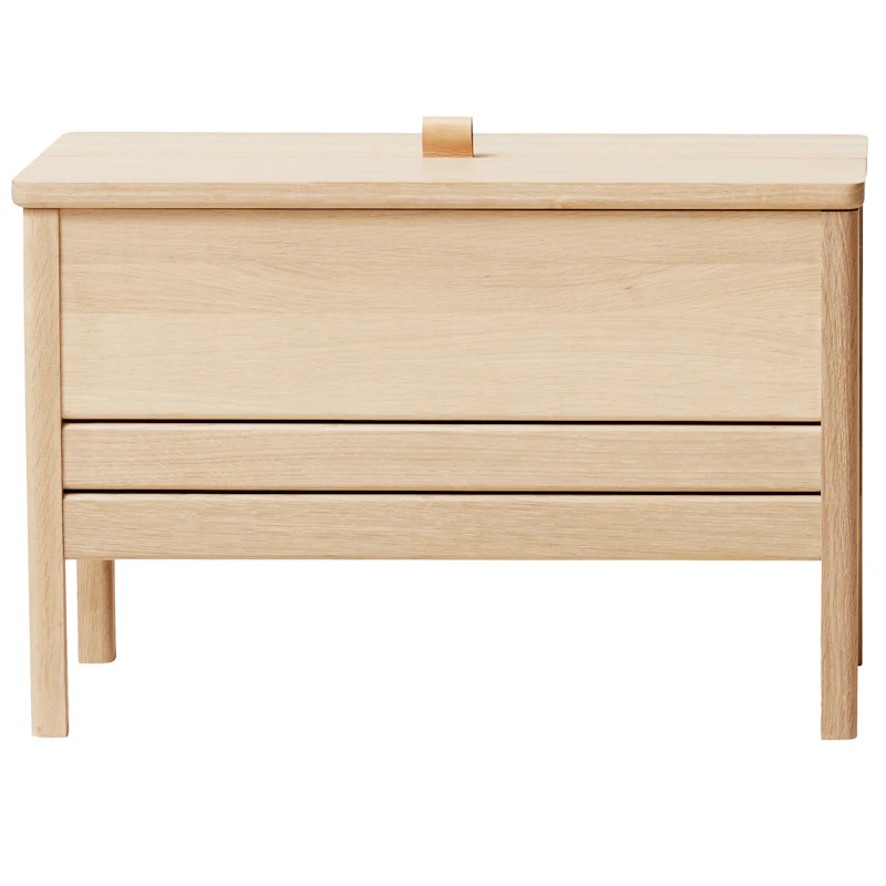 A Line Storage Bench 68 cm, White Oiled Oak