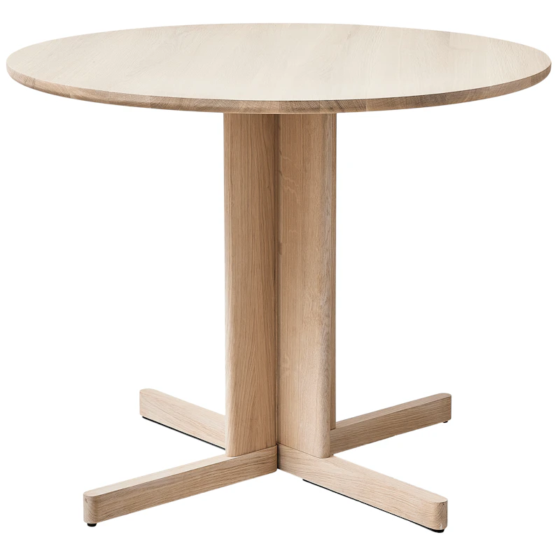 Trefoil Table 90 cm, White Oiled Oak