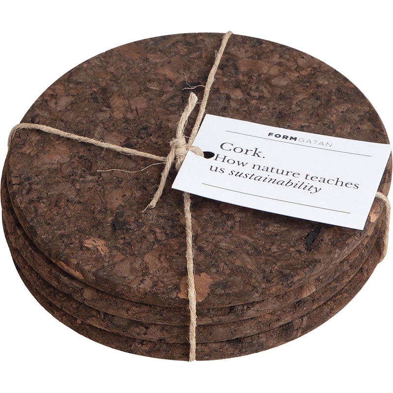 Cork Coasters 4-pack, Smoked