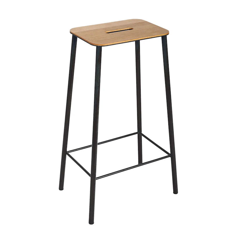 Adam Bar Stool 76 cm, Oak/Matt Black