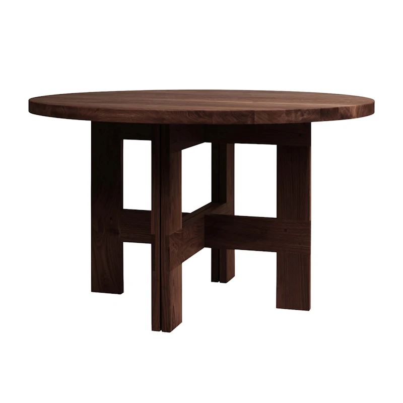 Farmhouse Dining Table Ø120 cm, Dark Brown