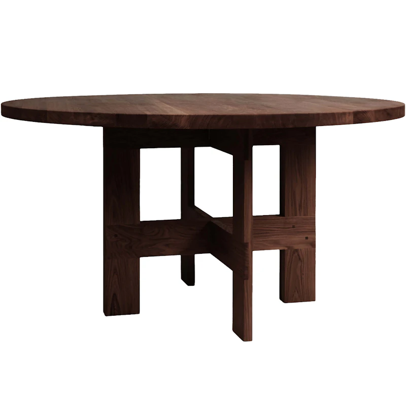 Farmhouse Dining Table Ø140 cm, Dark Brown