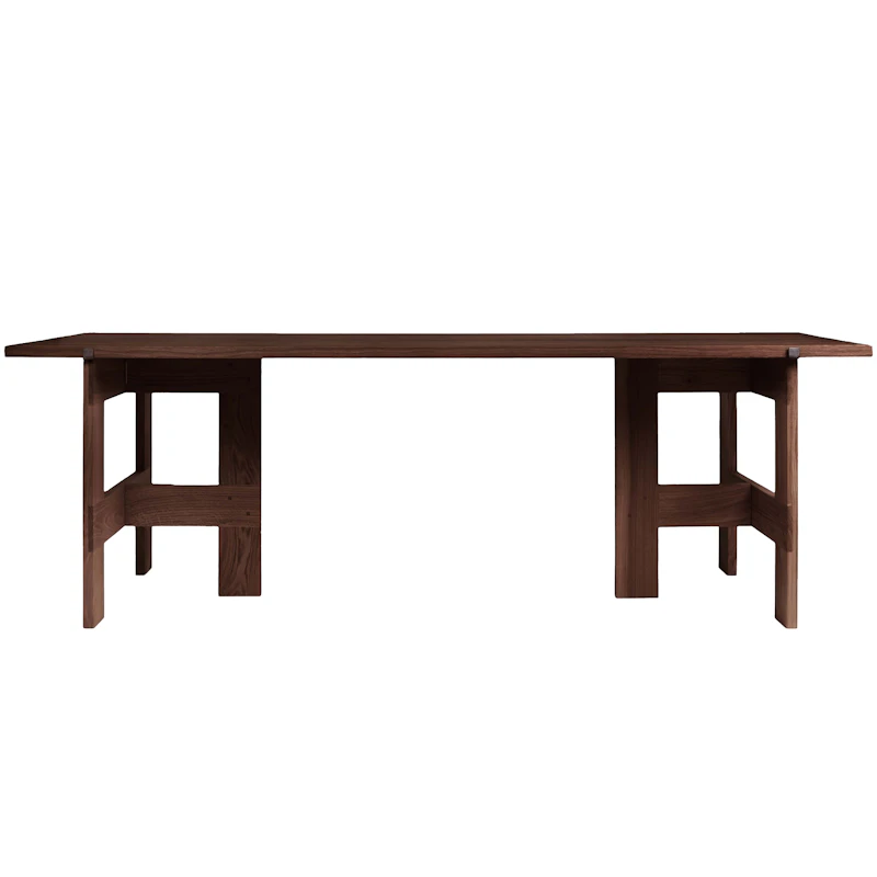 Farmhouse Dining Table L220 cm, Dark Stained Oak
