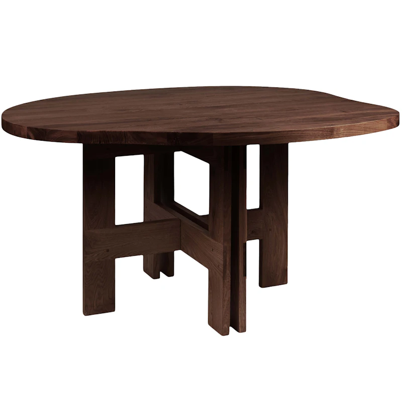 Farmhouse Dining Table 140 cm, Dark Stained Oak