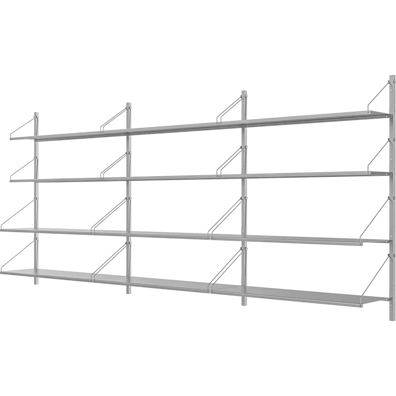 Library Shelf 108x246 cm, Stainless Steel