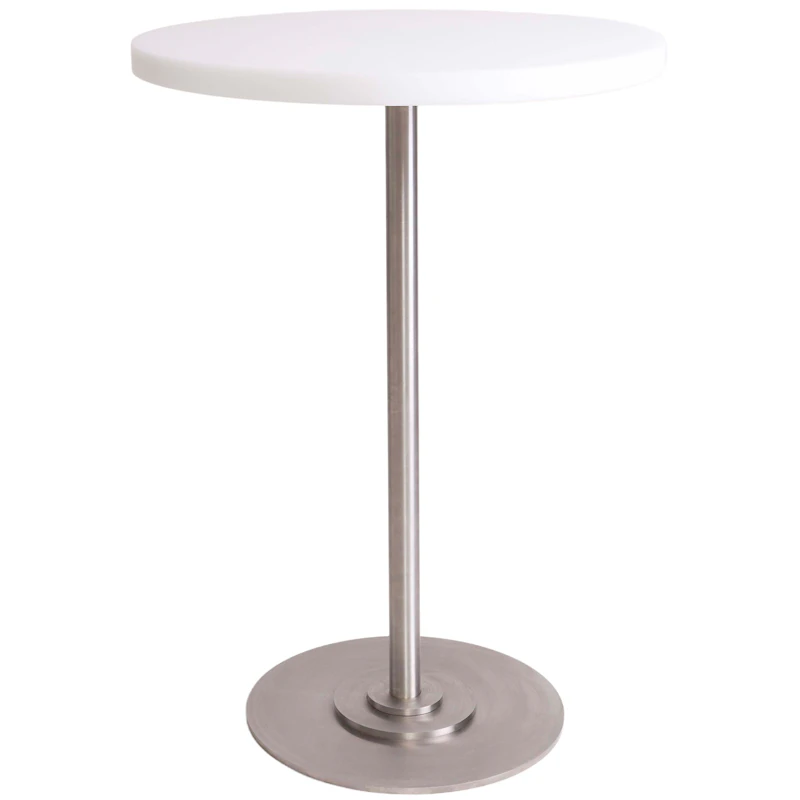 57 Table Ø55 cm, Warm White / Stainless Steel