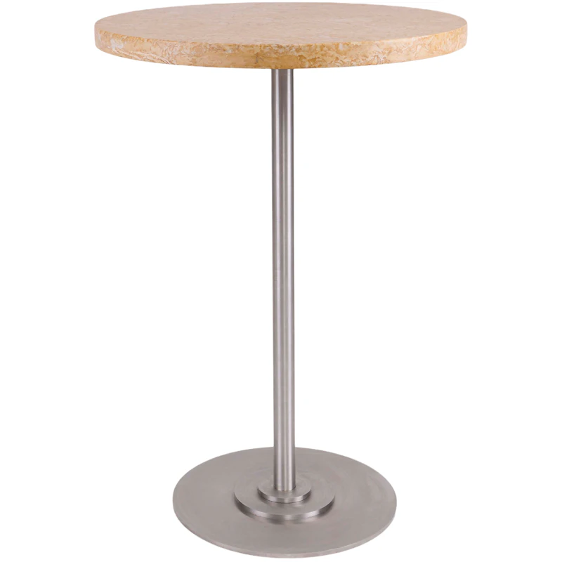 57 Table Ø55 cm, Yellow / Stainless Steel