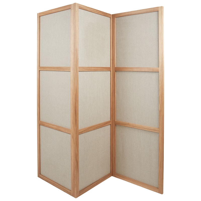 Frame Room Divider Natural Oak / Linen, 3 Panels