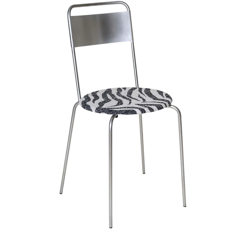 Petit Rond Chair, Stainless Steel / Zebra