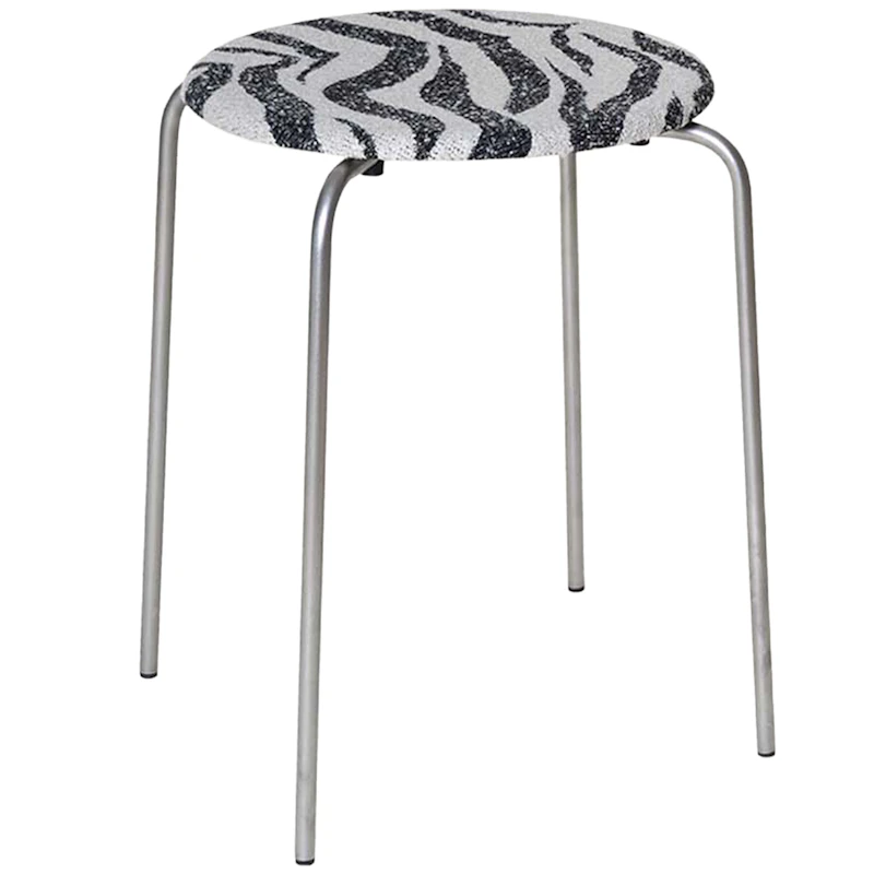 Petit Rond Stool, Stainless Steel / Zebra