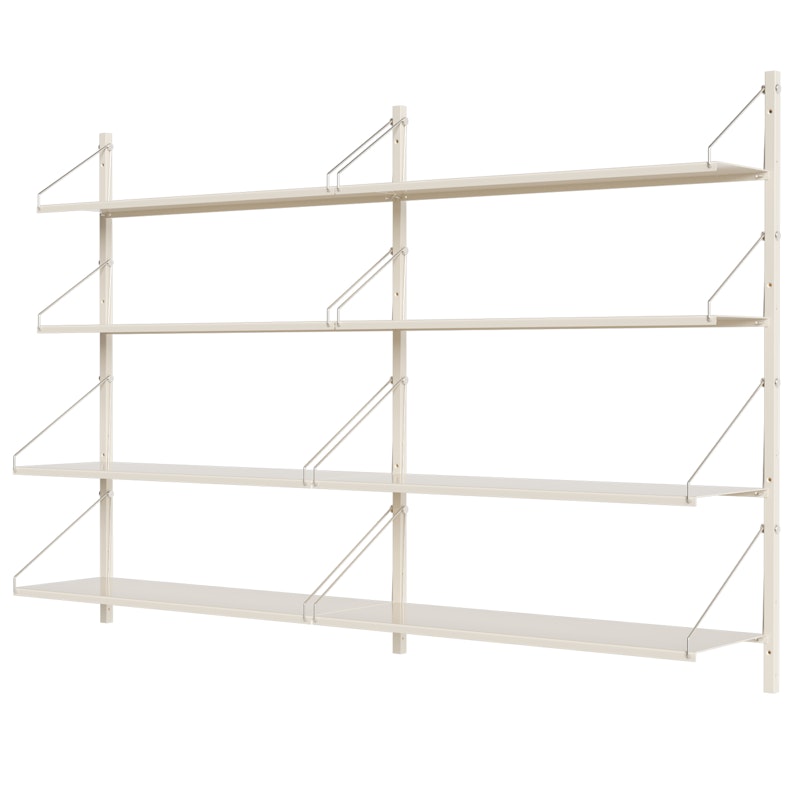 Library Shelf Double 160x1084 cm, Warm White