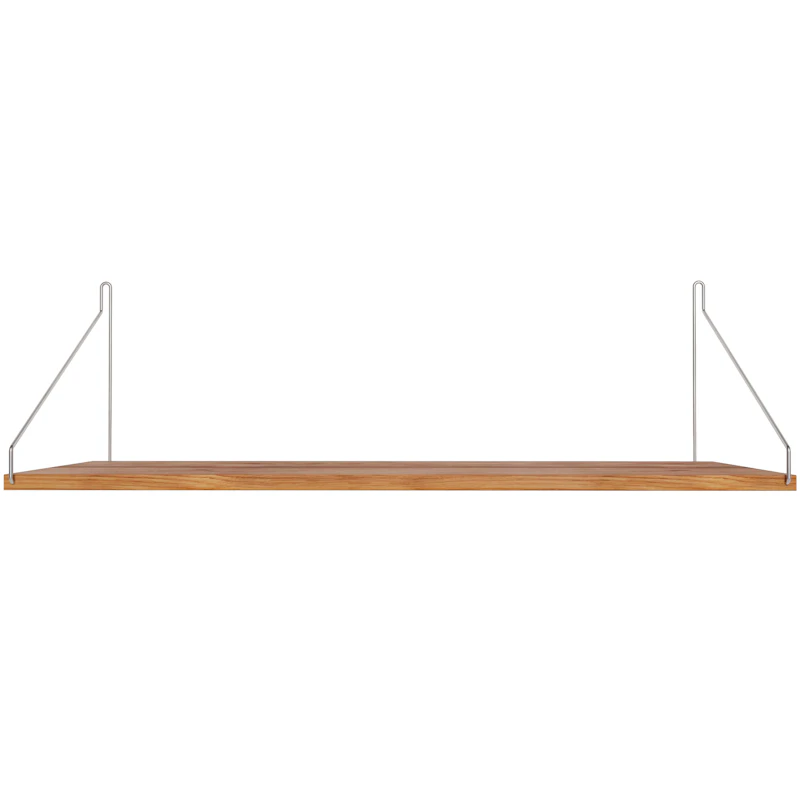 Single Shelf 27x80 cm, Oak / Stainless Steel