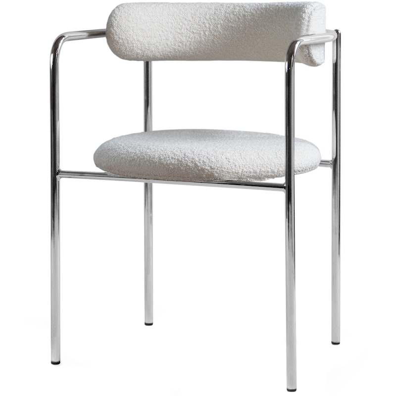 FF Armchair, Ivory Karakorum / Chrome