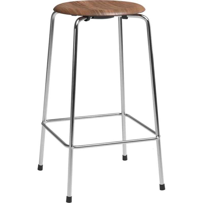 High Dot™ Bar Stool With 4 Legs 65 cm, Walnut Veneer / Chrome