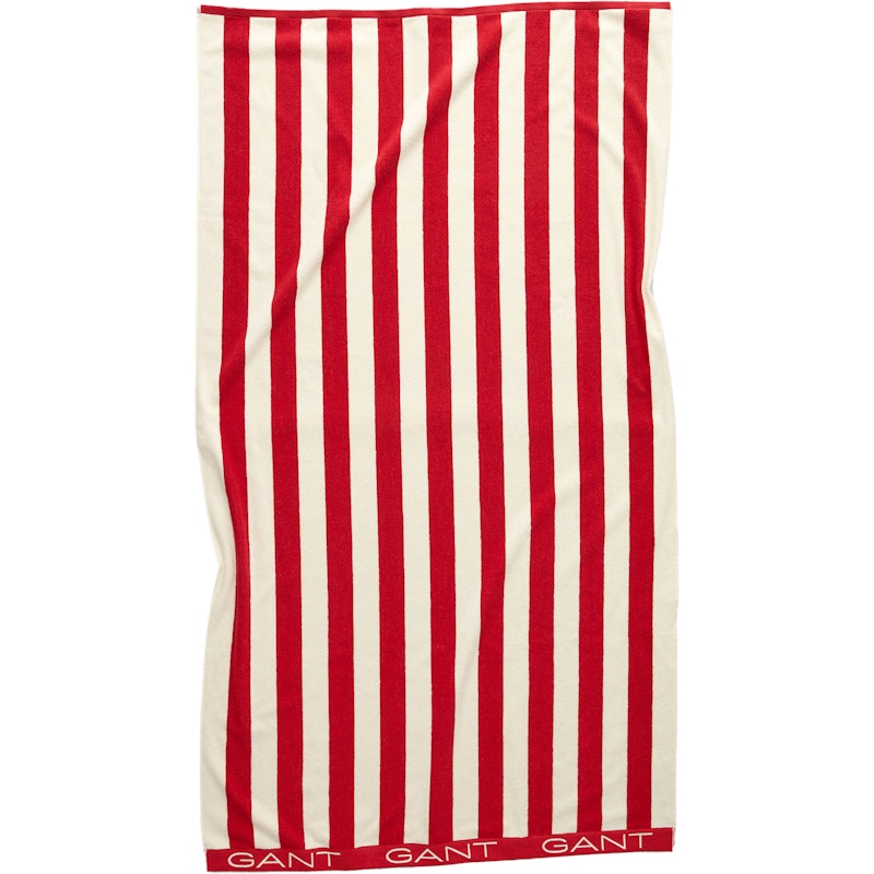 Block Stripe Beach Towel 100x180 cm, Bright Red