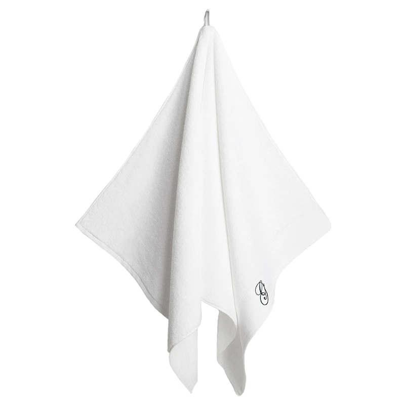 Embroidery Towel 70x140 cm White