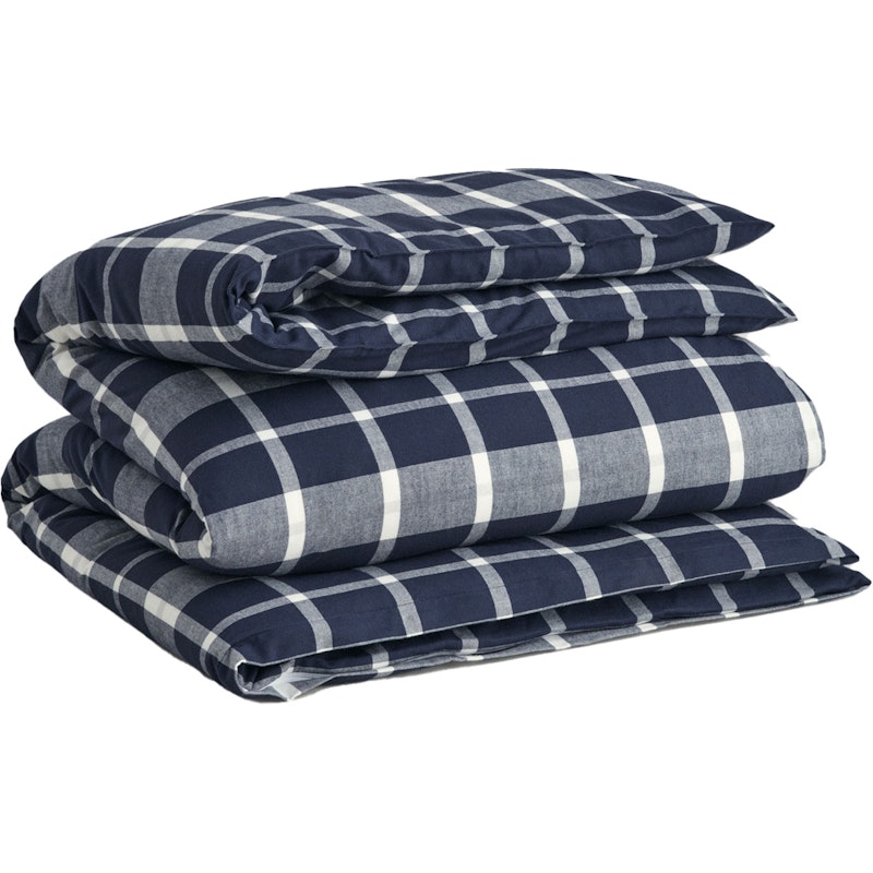 Flannel Check Double Duvet Cover Marine, 150x210 cm