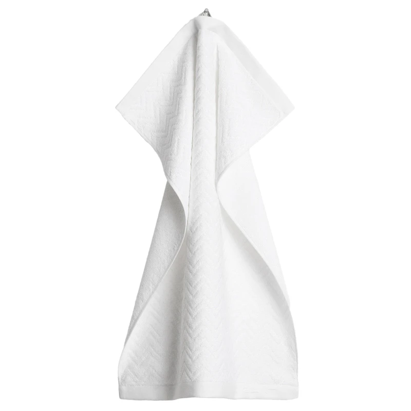 Jacquard Herringbone Towel 30X50, Faded Brick Towel 30x50 cm, White