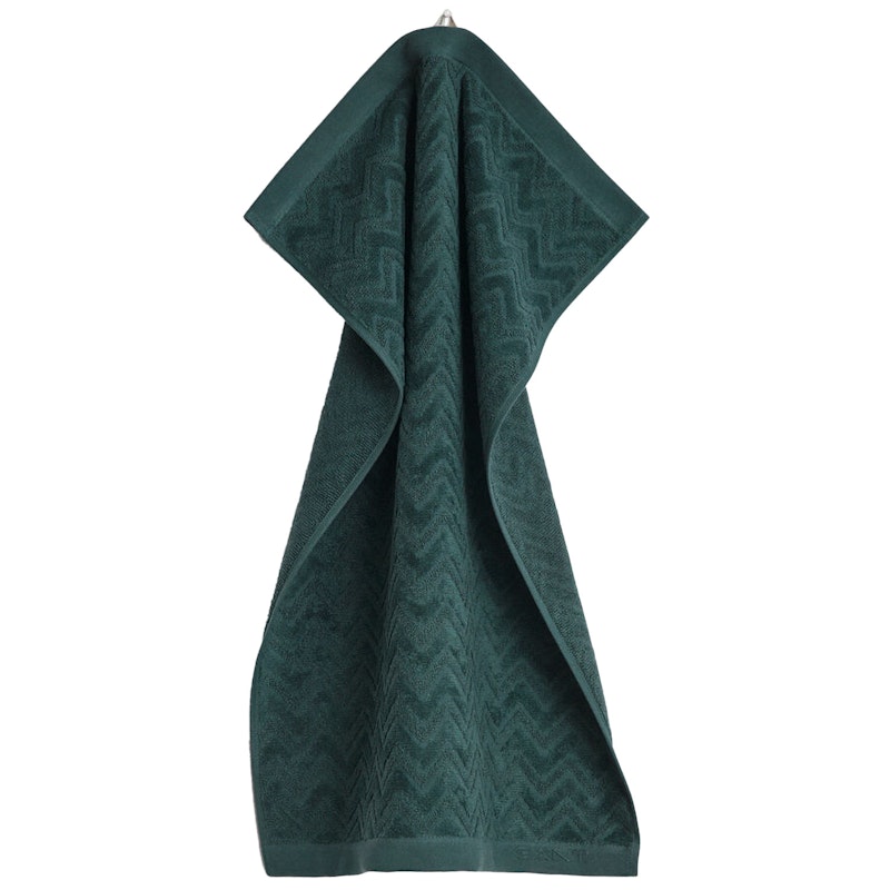 Jacquard Herringbone Towel 30X50, Faded Brick Towel 30x50 cm, Tartan Green