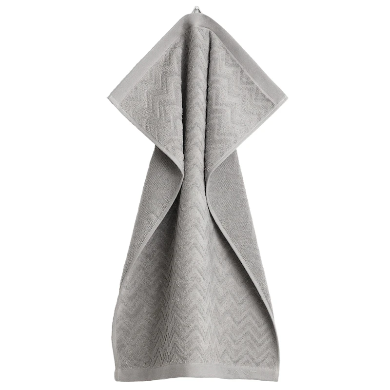 Jacquard Herringbone Towel 50x70 cm, Concrete Grey