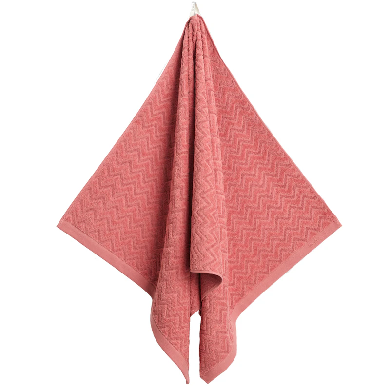 Jacquard Herringbone Towel 50x70 cm, Faded Brick