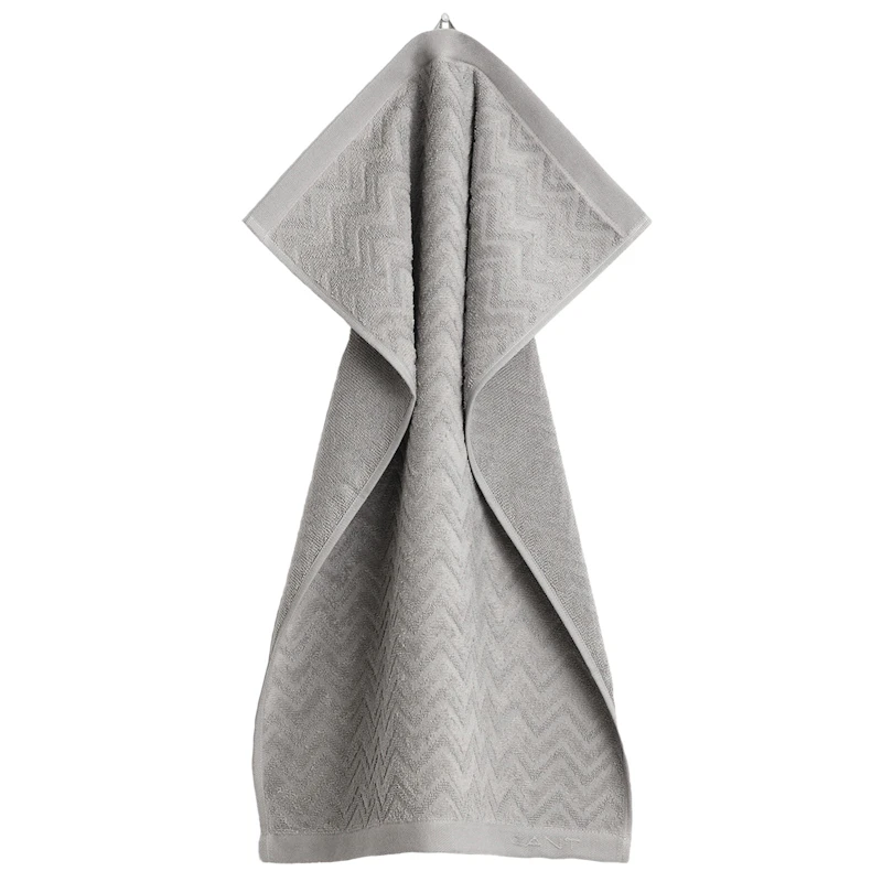 Jacquard Herringbone Towel 50x70 cm, Concrete Grey