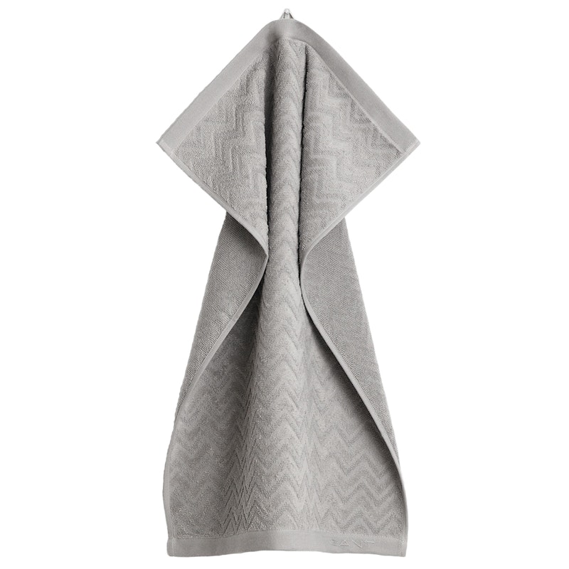 Jacquard Herringbone Towel 50x70 cm, Concrete Grey