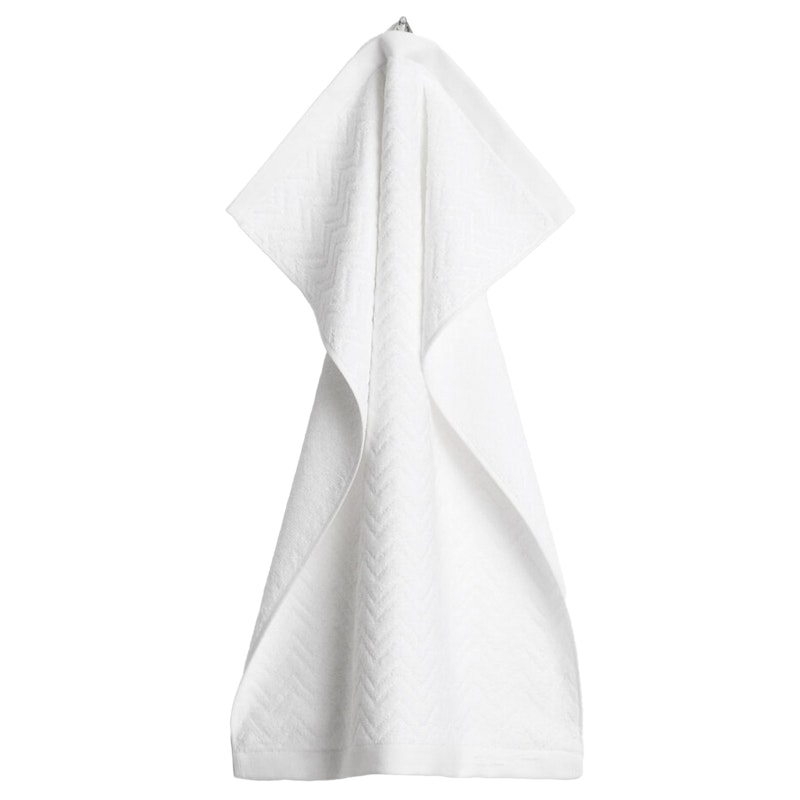Jacquard Herringbone Towel 50x70 cm, White